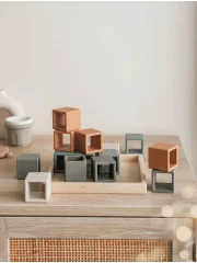Cube Puzzle - silicone / bois - Léo et lea