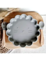 Set silicone - Assiette - fourchette - cuillère - rammelaartje