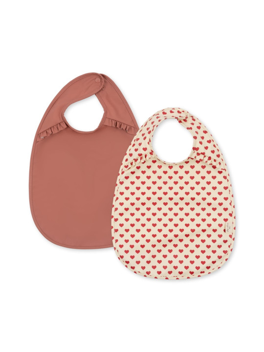 Lot de 2 bavoir - Coeur Rouge Lot de 2 bavoir - Coeur Rouge